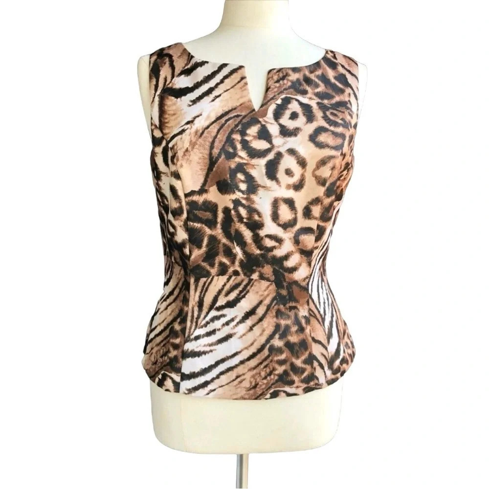 Cache Women’s Size 10 Animal Prints Button Back S… - image 2
